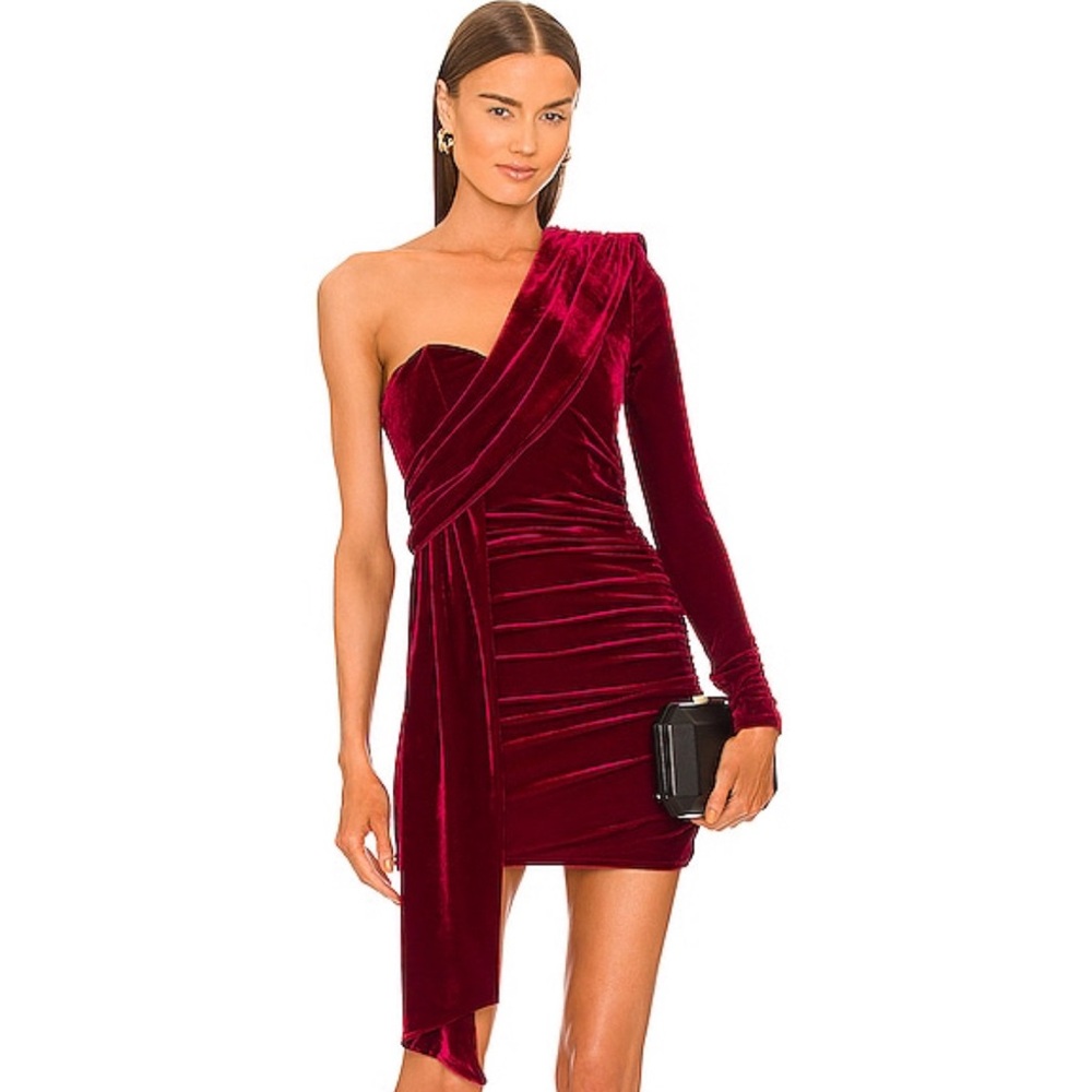 x REVOLVE Michael Costello Carmen Dress in Burgundy Size Small